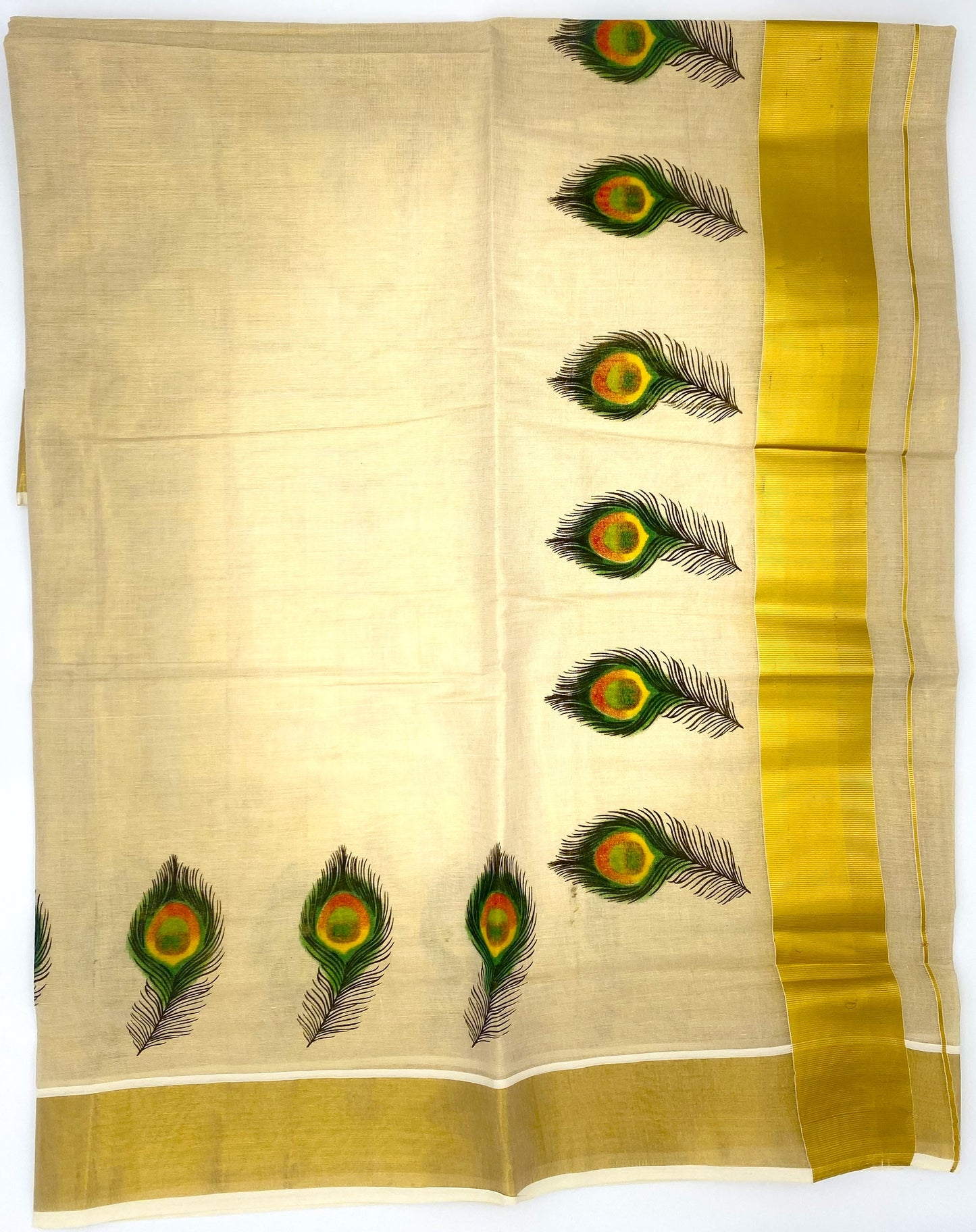 Gold Kerala Cotton Saree