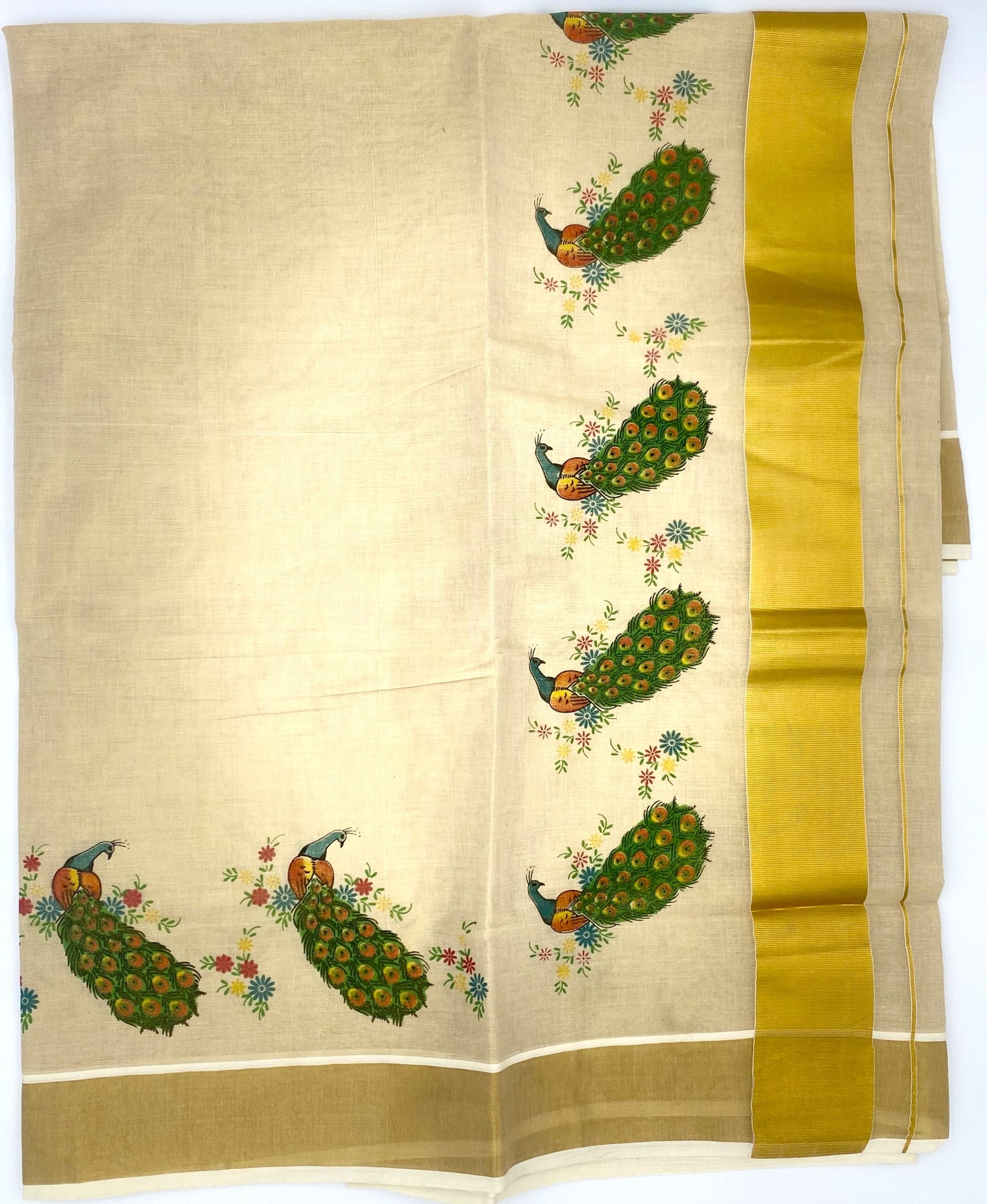 Gold Kerala Cotton Saree